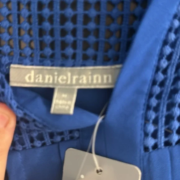 Daniel Rainn Estefany Cobalt Blue Split Neck Blouse NWT - Picture 7 of 9